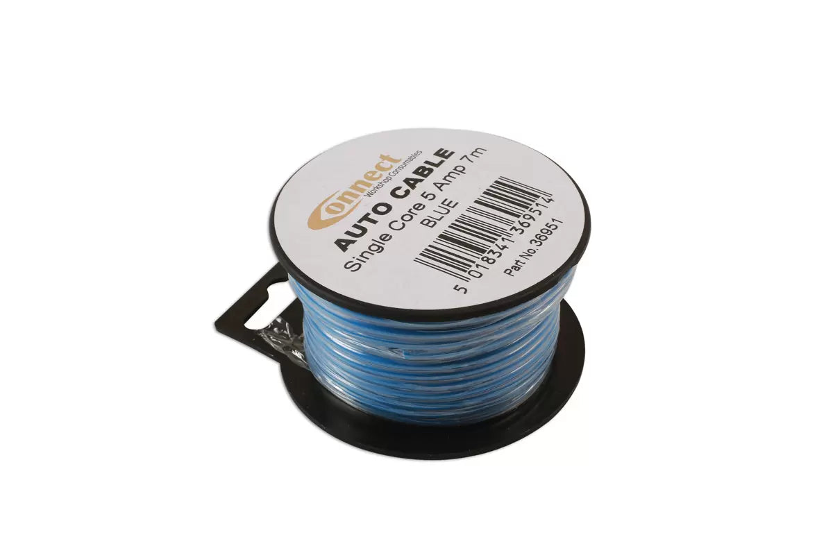 Connect - 36951 - Blue Single Core Auto Cable 9/0.30 7m