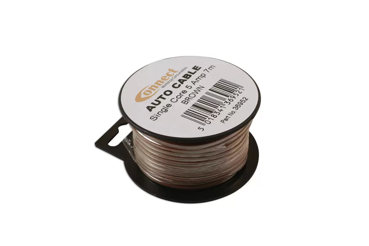 Connect - 36952 - Brown Single Core Auto Cable 9/0.30 7m