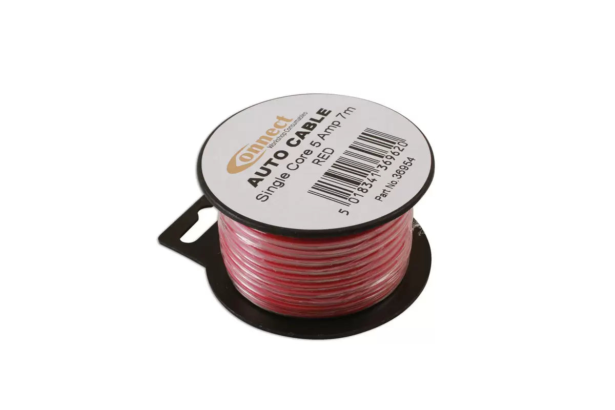 Connect - 36954 - Red Single Core Auto Cable 9/0.30 7m