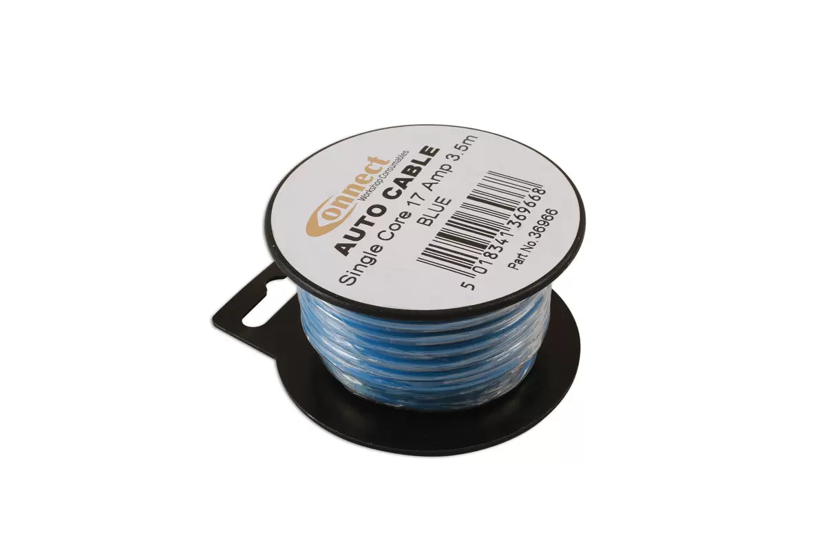 Connect - 36966 - Blue Single Core Auto Cable 28/0.30 3.5m