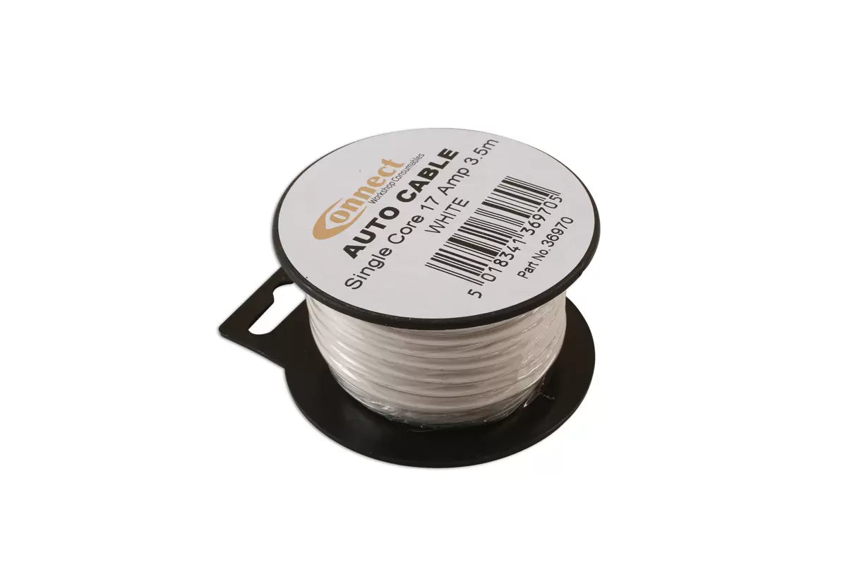Connect - White Single Core Auto Cable 3.5m