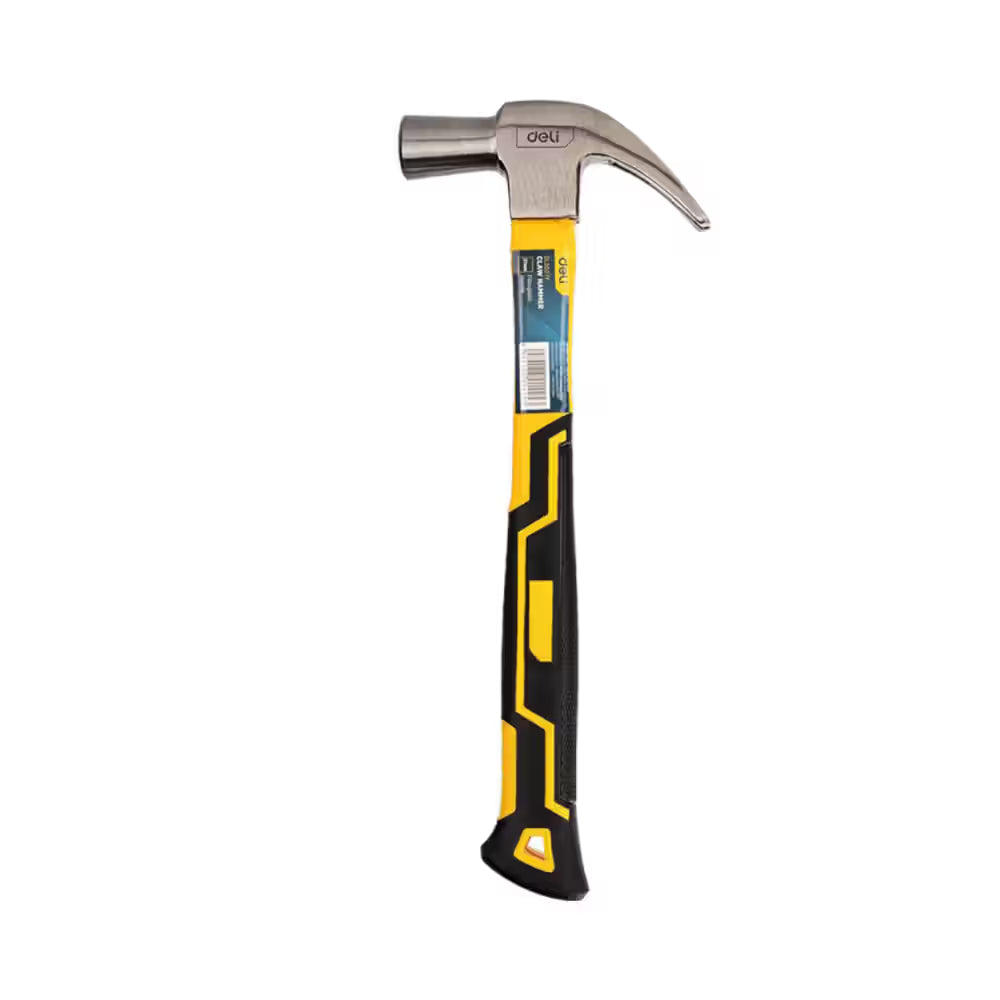 Deli Claw Hammer with Fiberglass Handle, Suitable for Carpentry & DIY
