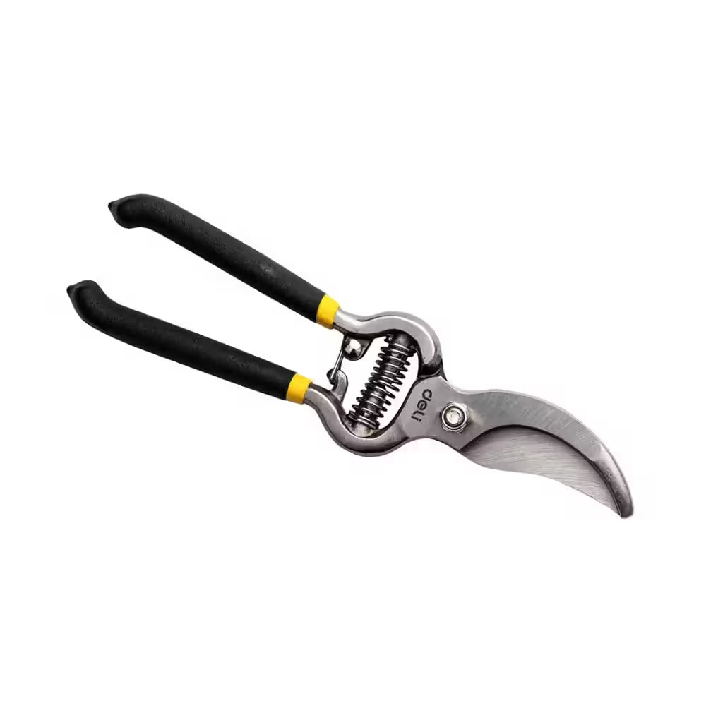 Deli 8" Curved Jaw Pruning Shears, Suitable for Garden Branch & Plant Trimming
