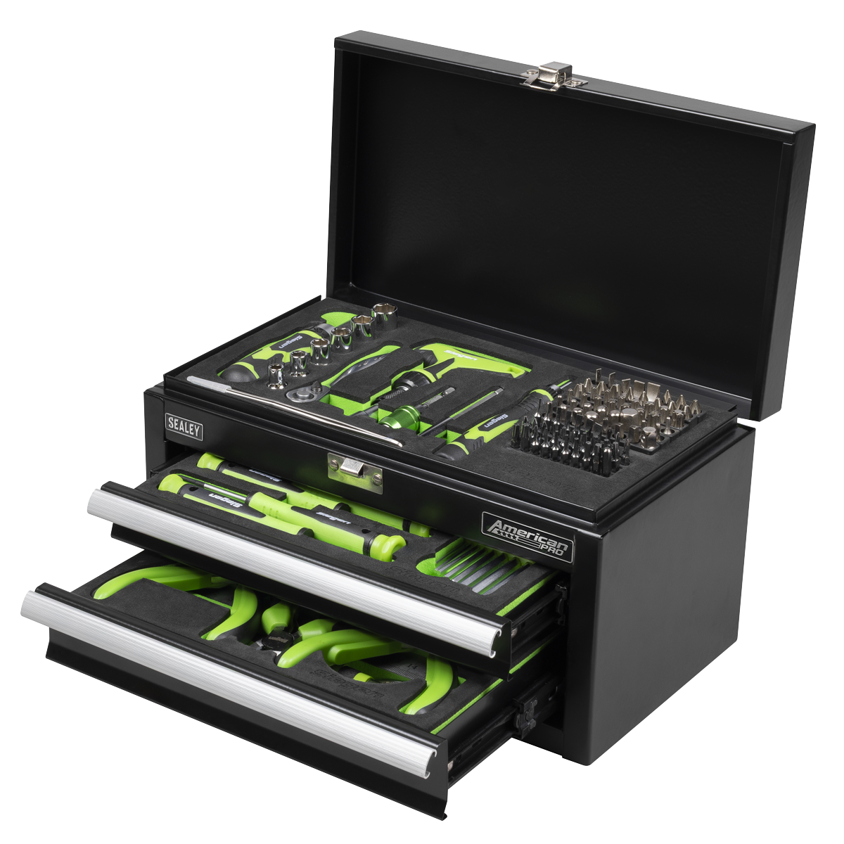 Siegen Mini Toolbox 2 Drawer with 111pc Tool Kit [S01335]