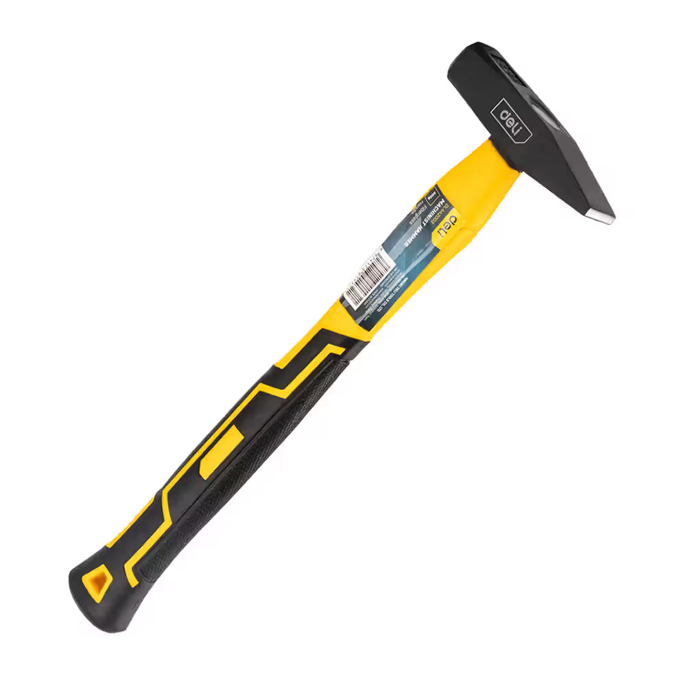 Deli Heavy-Duty Fiberglass Handle Machinist Hammer, Suitable for Striking & Peening