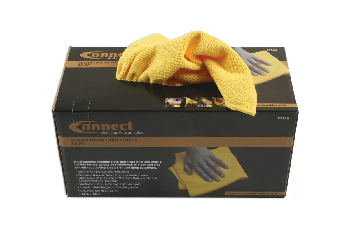 Microfibre Yellow Cloths in Dispenser box