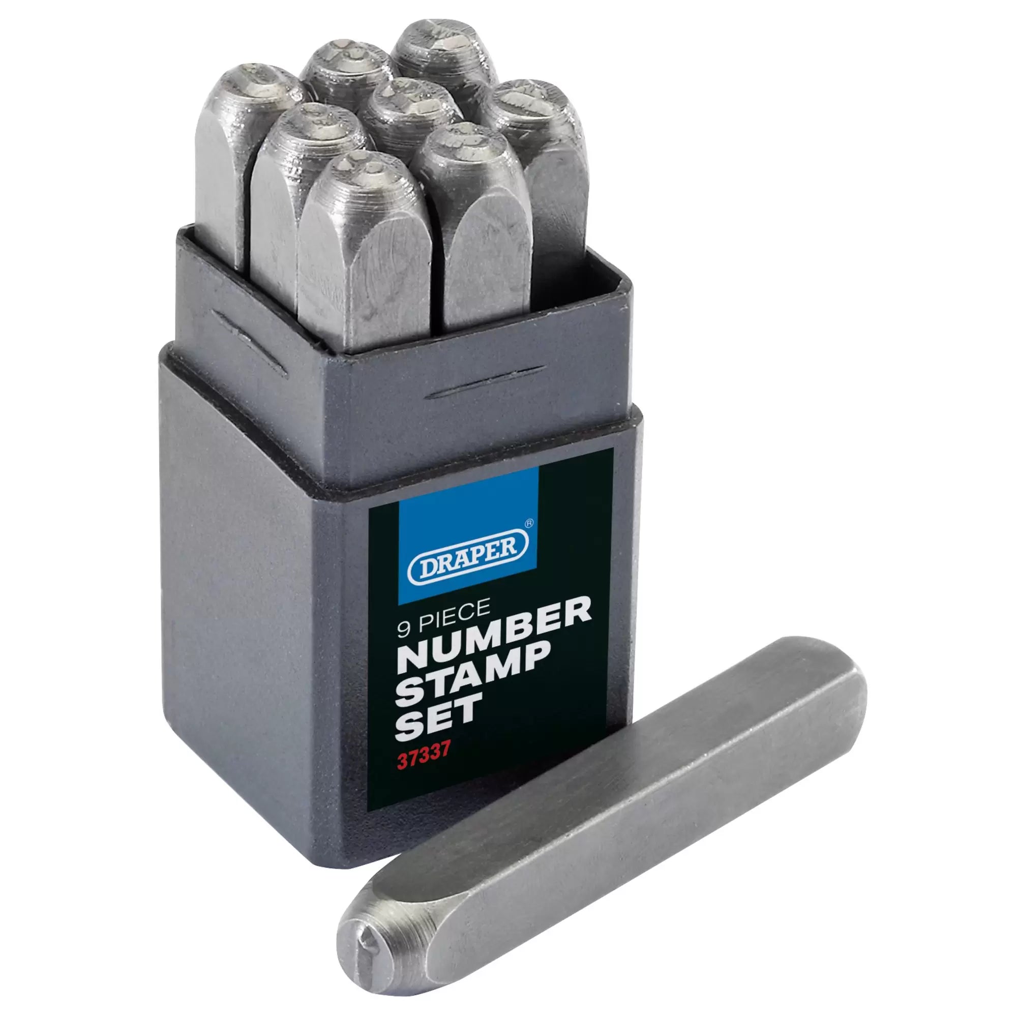 Draper Tools - 37337 - 0 - 9 Number Stamp Set, 3/16"