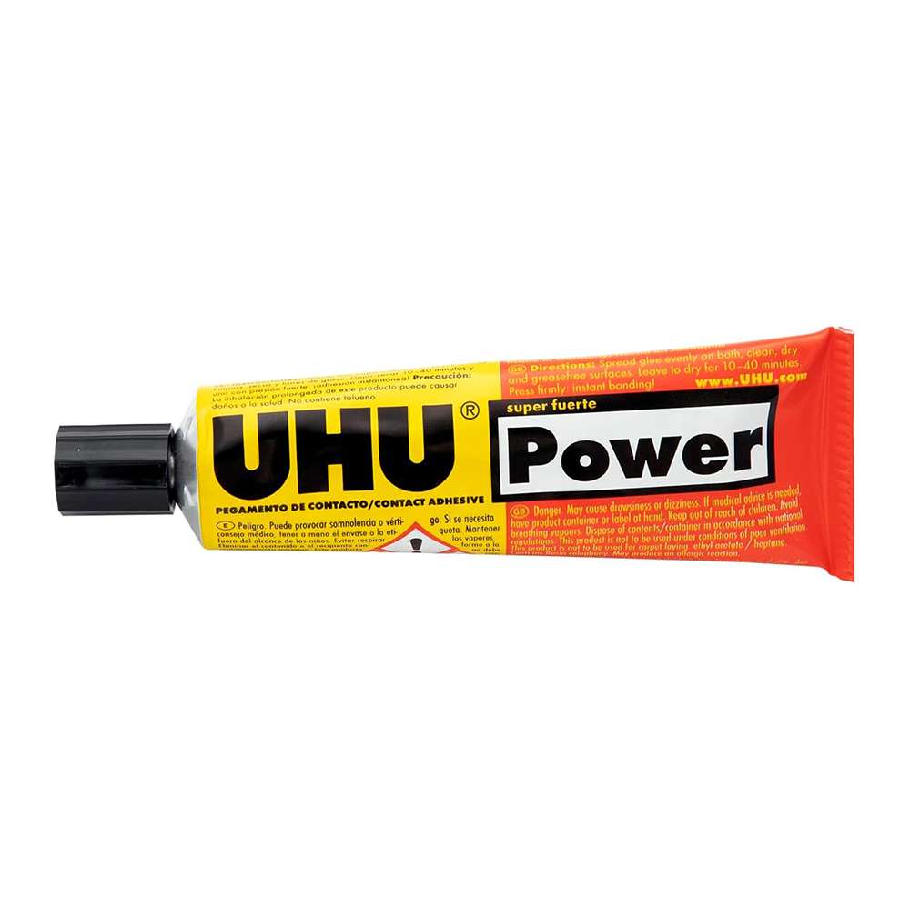 UHU Power Contact Glue, 42 g (50 ml) Tube, Strong Bond, Clear