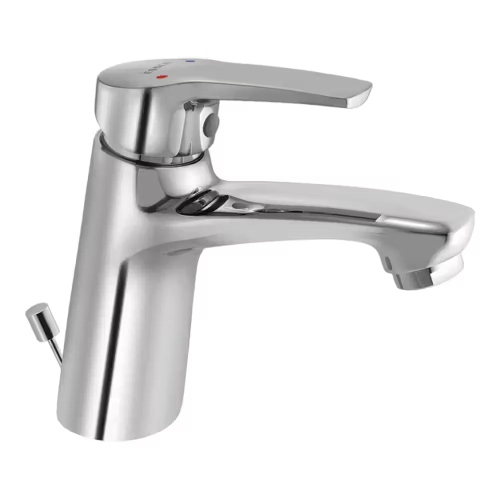 Essco Jaquar (STE-CHR-107051B) 375 mm Long Braided Hoses & Single Lever Basin Mixer with Popup Waste - Chrome