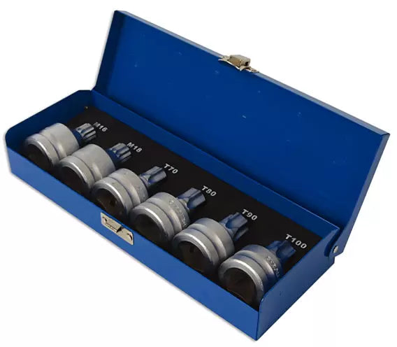 Laser - 3815 - Tamperproof Spline & Star Socket Bit Set 3/4"D 6pc