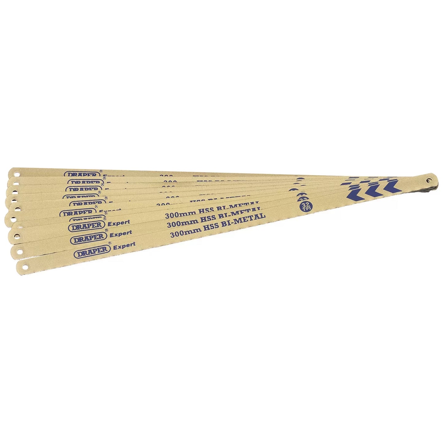 Draper Tools - 38266 - Draper Expert Bi-metal Hacksaw Blades, 300mm, 32tpi (Pack of 10)