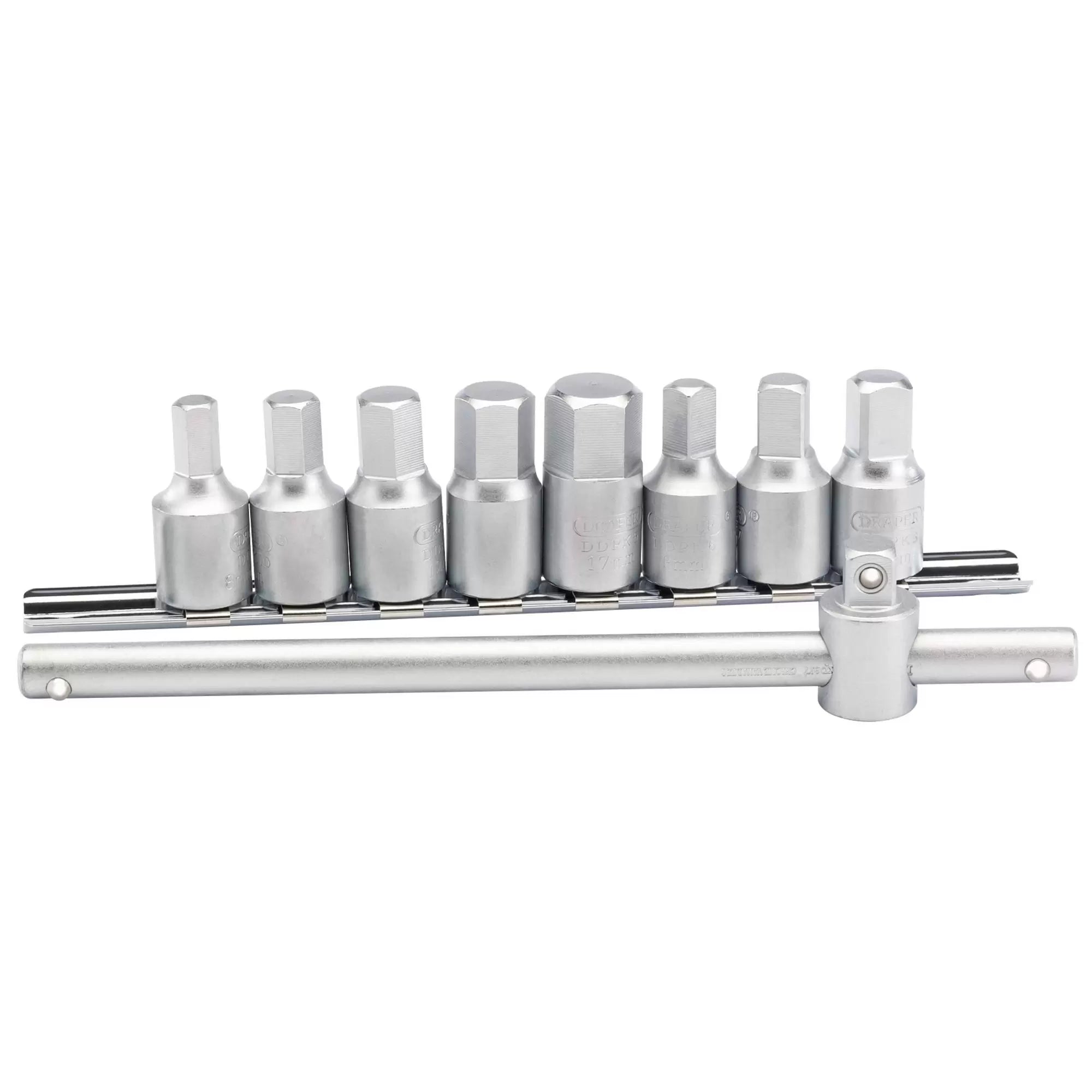 Draper Tools - 38329 - Drain Plug Key Set, 3/8" Sq. Dr. (10 Piece)