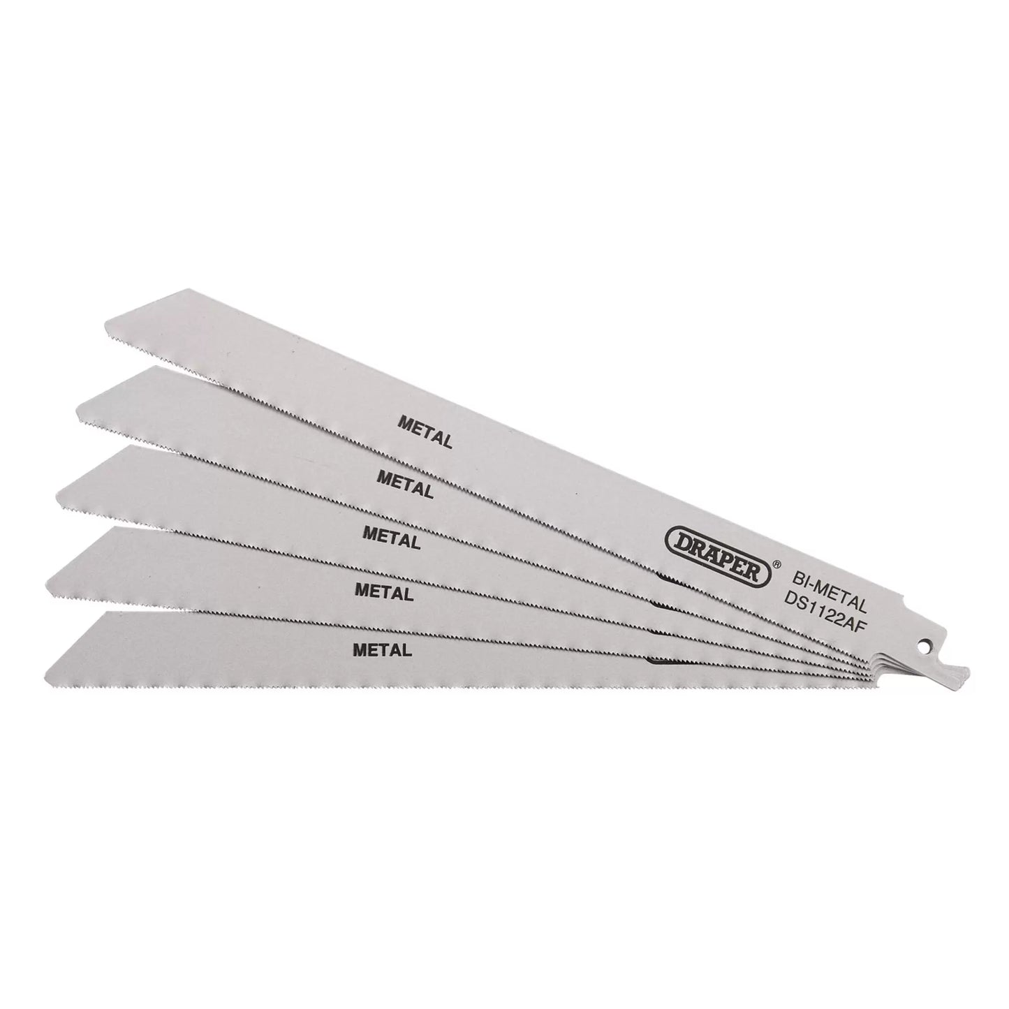 Draper Tools - 38593 - Bi-metal Reciprocating Saw Blades for Metal Cutting, 225mm, 24tpi (Pack of 5)