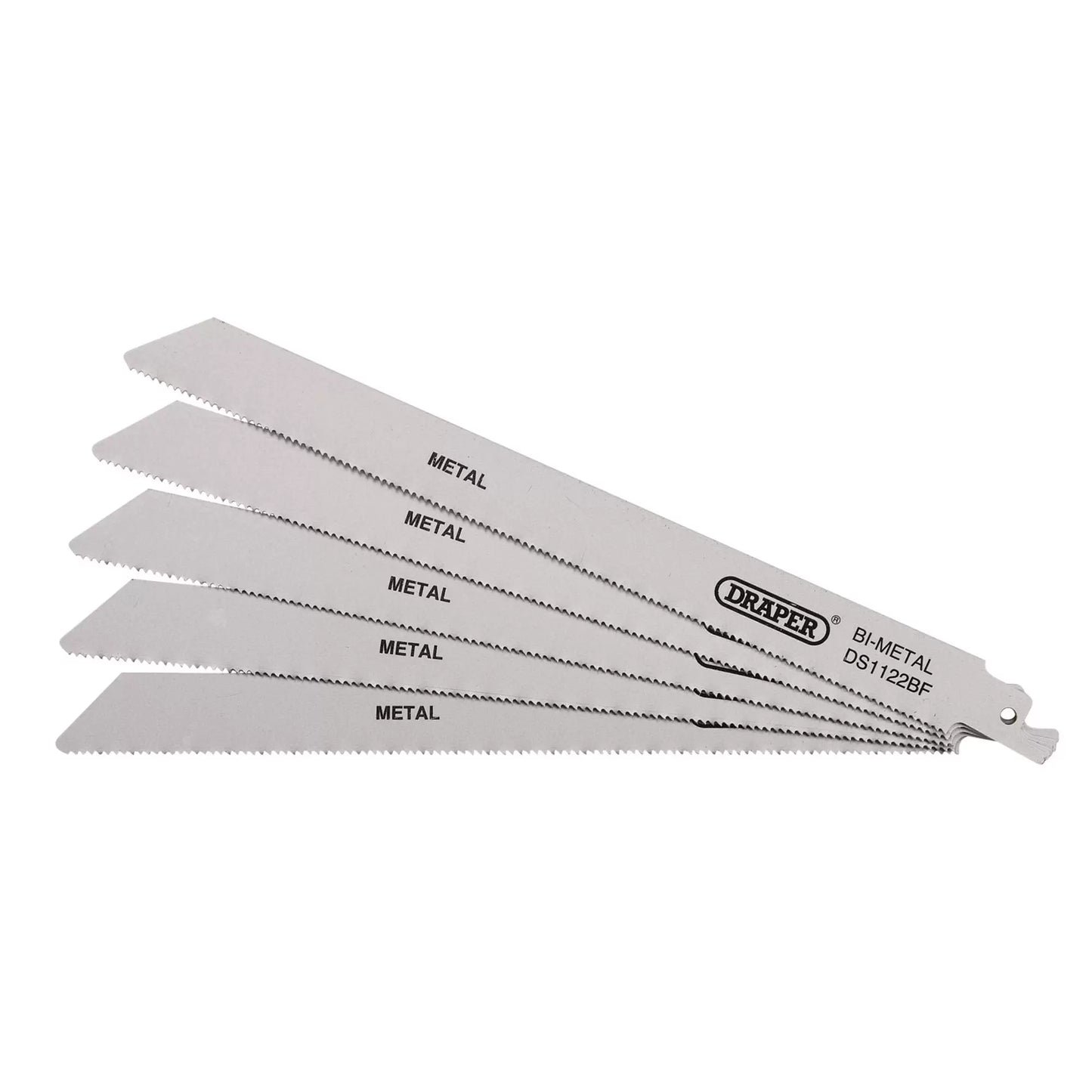 Draper Tools - 38594 - Bi-metal Reciprocating Saw Blades for Metal Cutting, 225mm, 14tpi (Pack of 5)