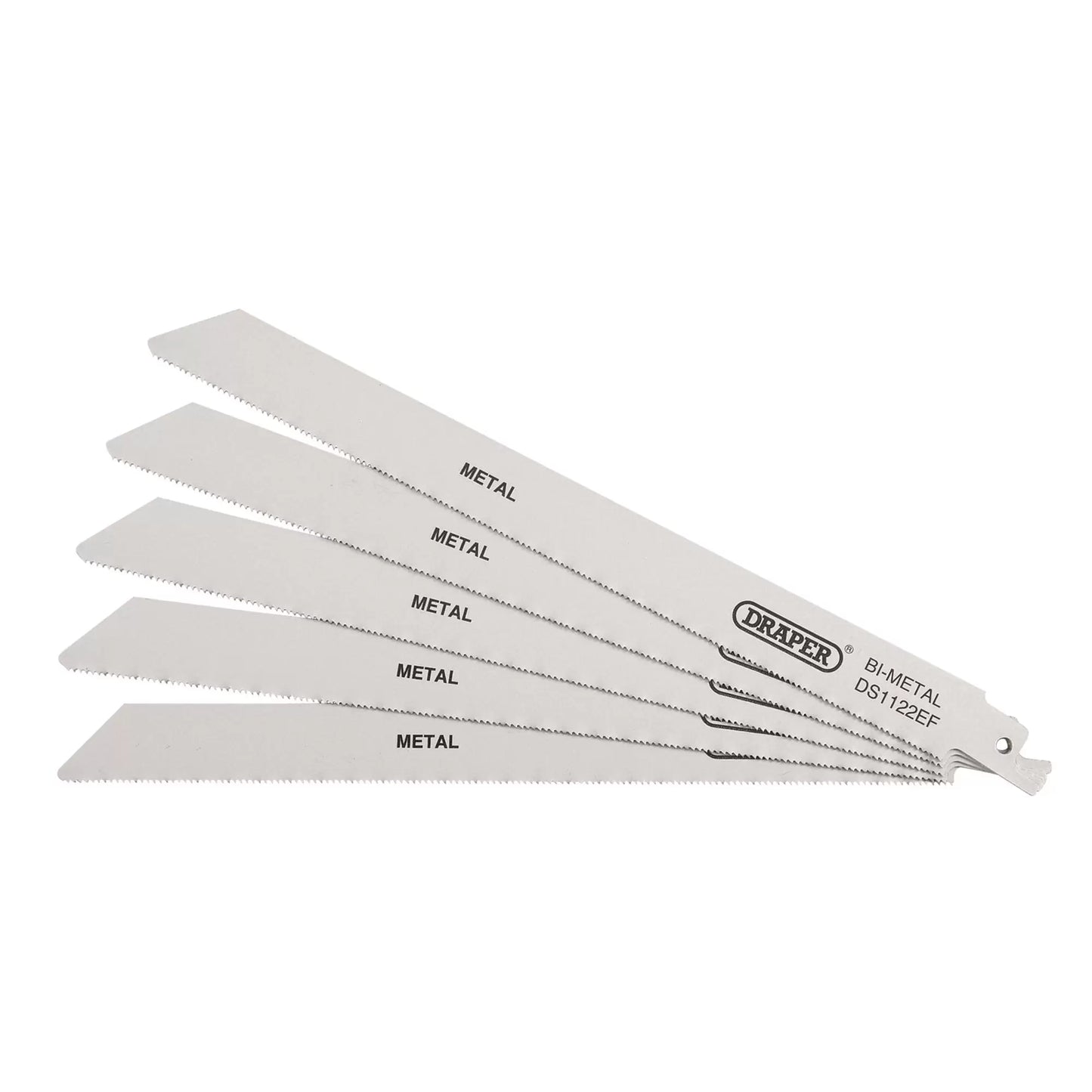 Draper Tools - 38631 - Bi-metal Reciprocating Saw Blades for Metal Cutting, 225mm, 18tpi (Pack of 5)