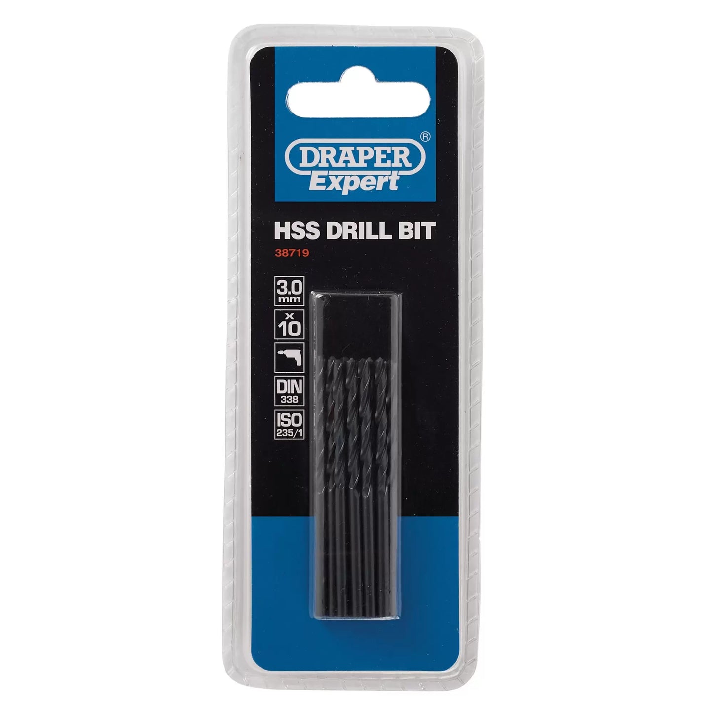 Draper Tools - 38719 - Draper Expert HSS Drill Bit, 3.0 x 162mm (Pack of 10)
