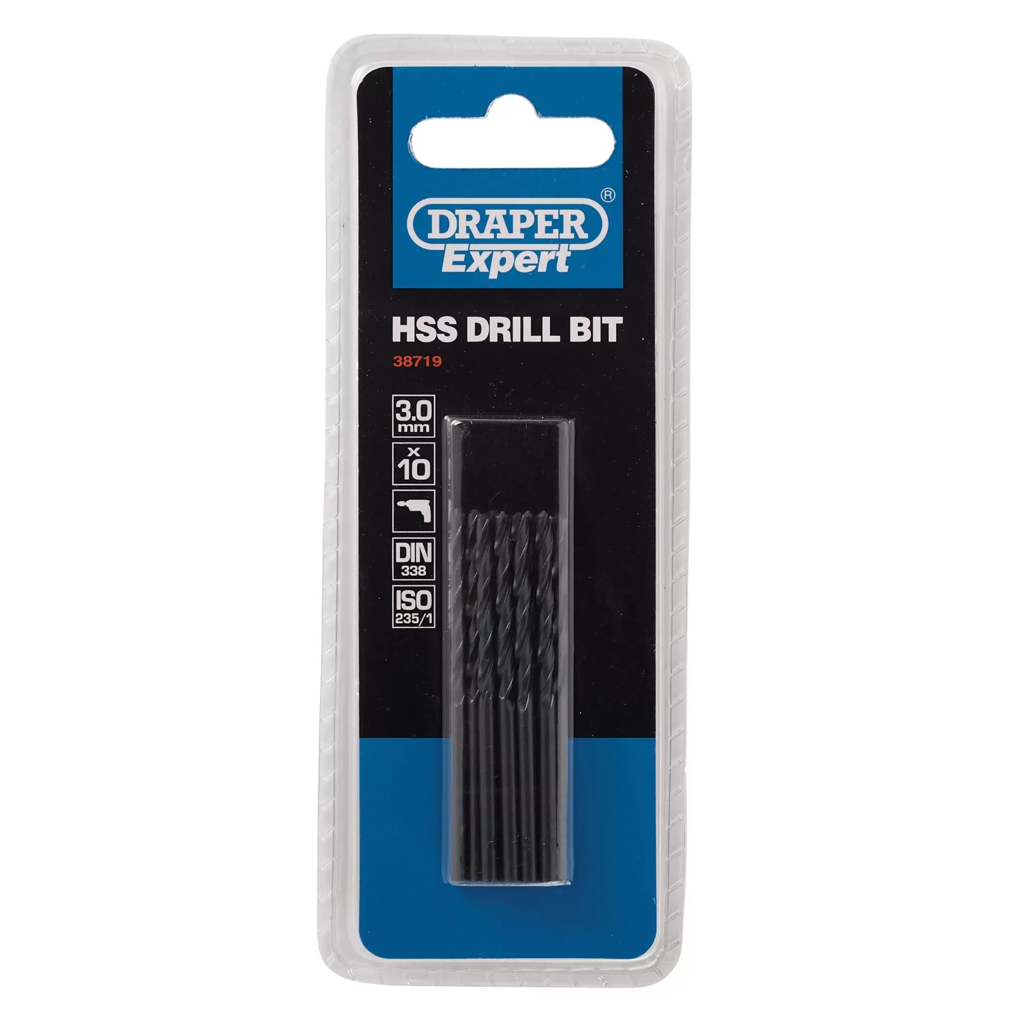 Draper Tools - 38719 - Draper Expert HSS Drill Bit, 3.0 x 162mm (Pack of 10)