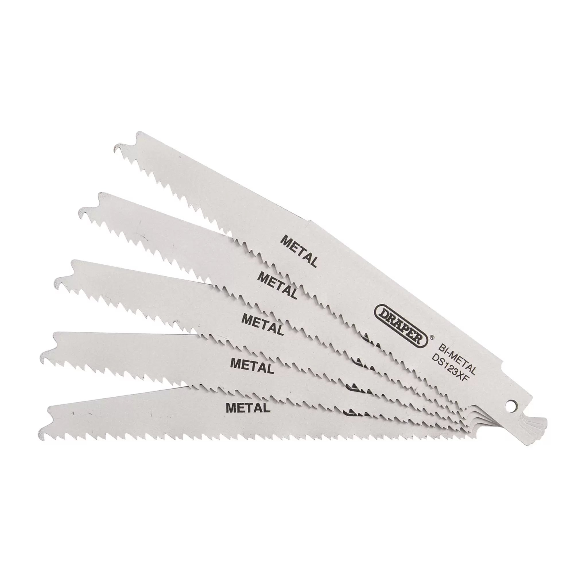 Draper Bi-metal Reciprocating Saw Blades for Metal 150mm 8-14tpi Pack of 5