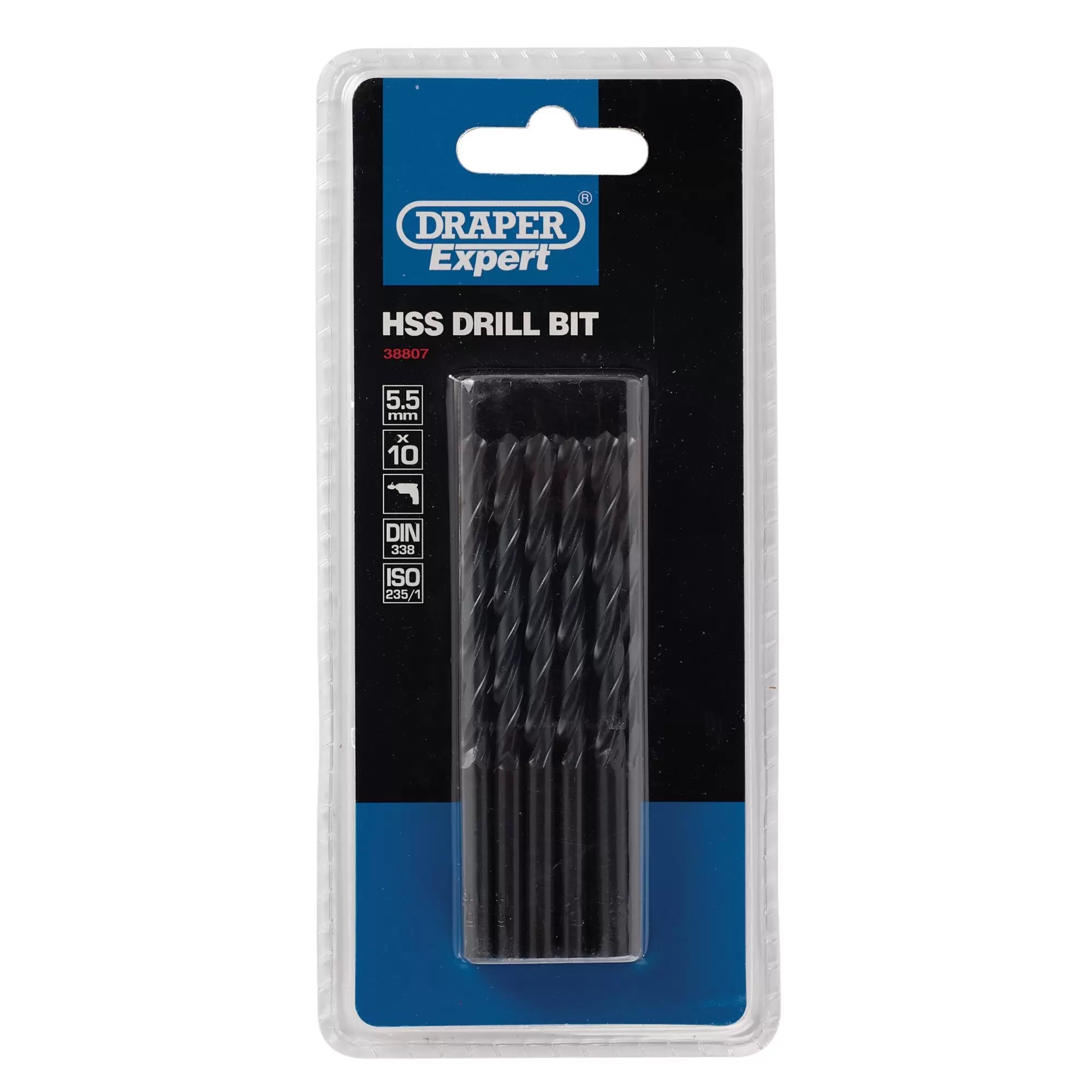 Draper Tools - 38807 - Draper Expert HSS Drill Bit, 5.5 x 185mm (Pack of 10)