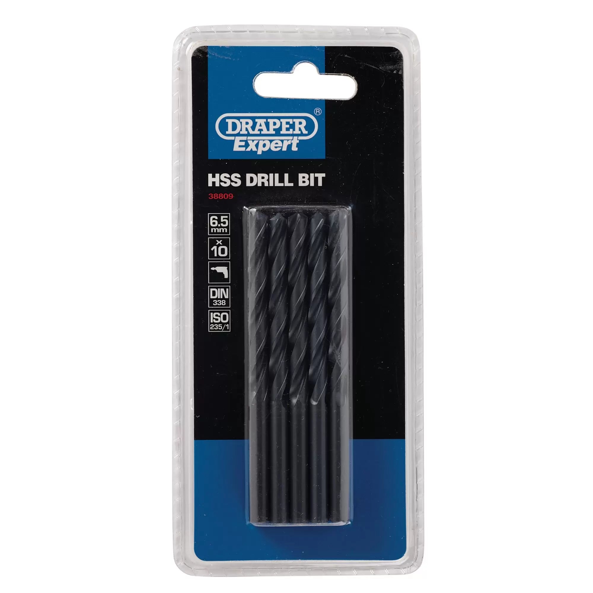 Draper Tools - 38809 - Draper Expert HSS Drill Bit, 6.5 x 185mm (Pack of 10)