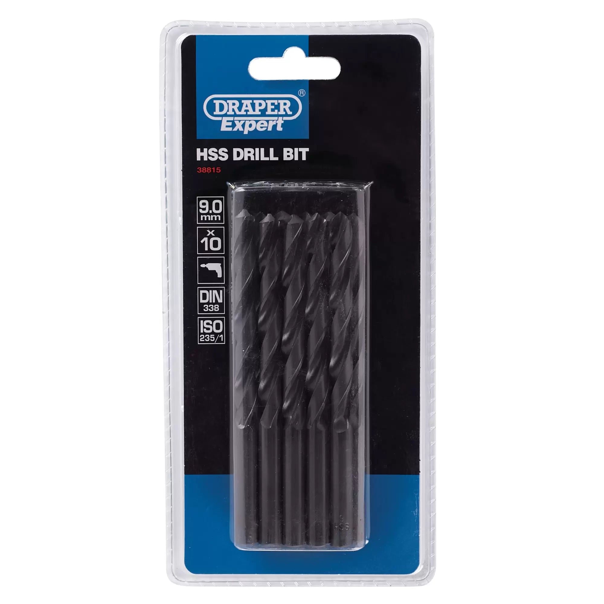 Draper Tools - 38815 - Draper Expert HSS Drill Bit, 9 x 220mm (Pack of 10)