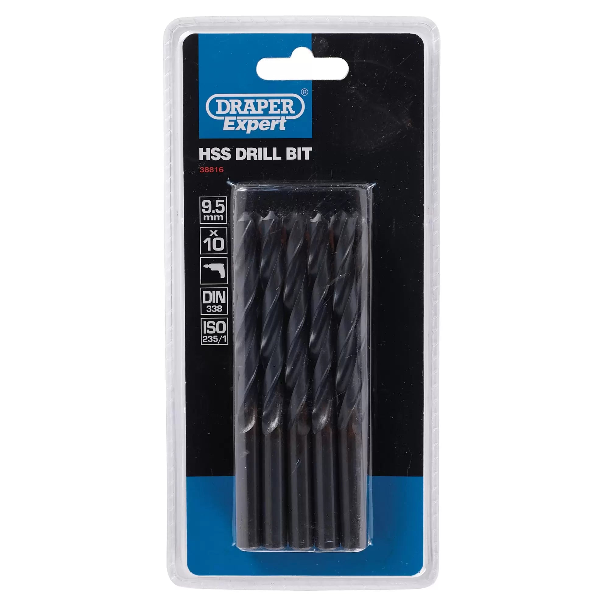 Draper Tools - 38816 - Draper Expert HSS Drill Bit, 9.5 x 220mm (Pack of 10)