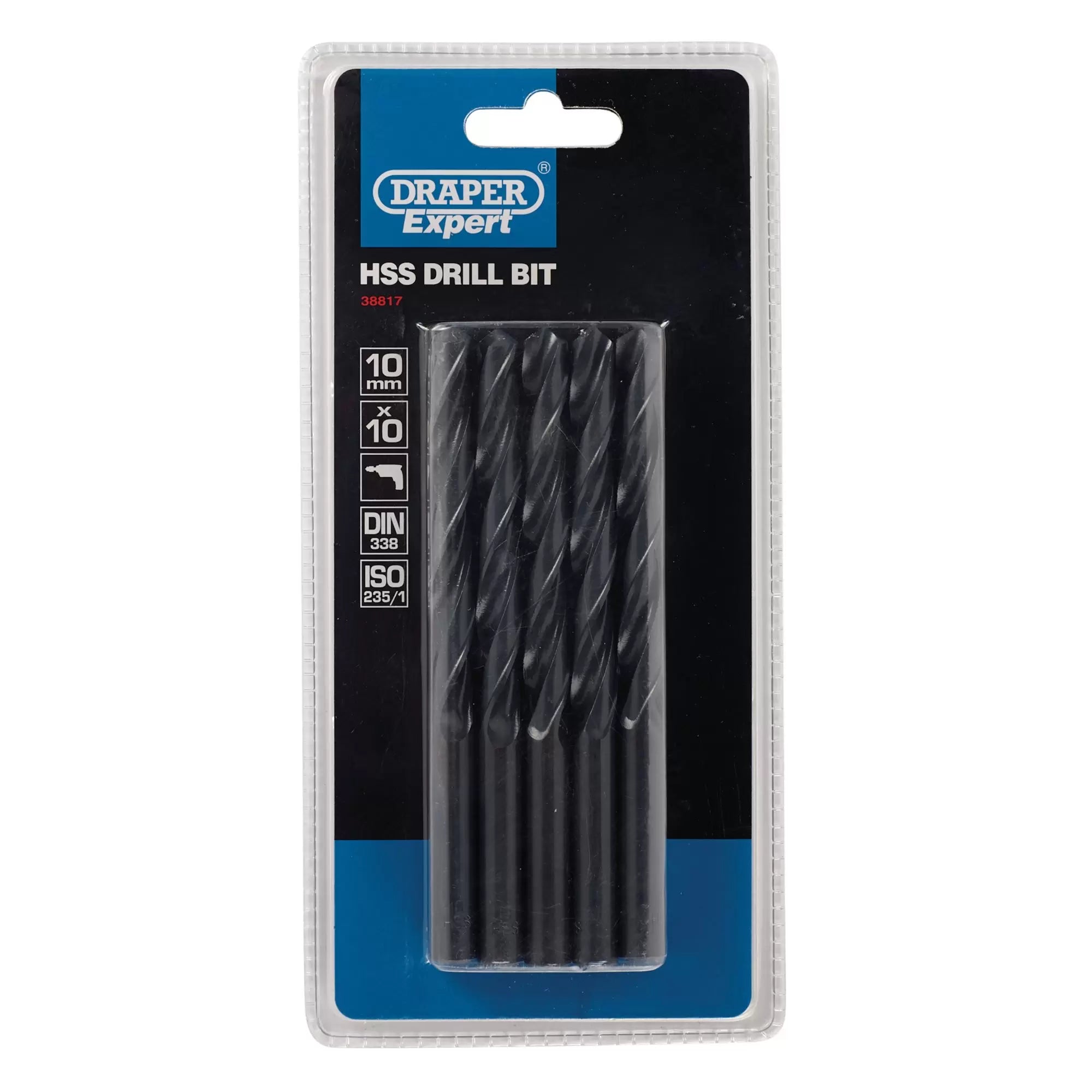 Draper Tools - 38817 - Draper Expert HSS Drill Bit, 10 x 220mm (Pack of 10)