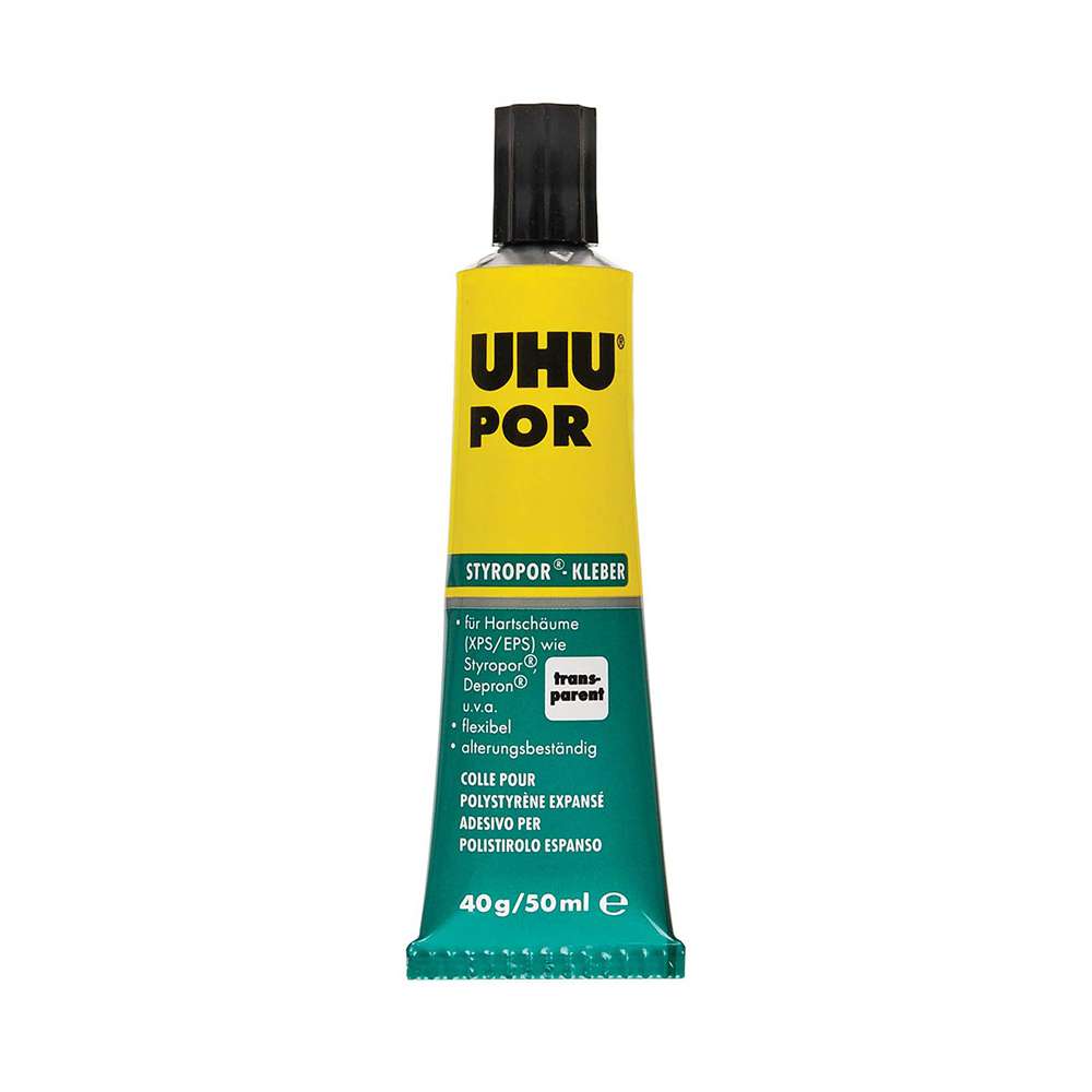 UHU Por Expanded Polystyrene Glue, Contact Adhesive, Clear