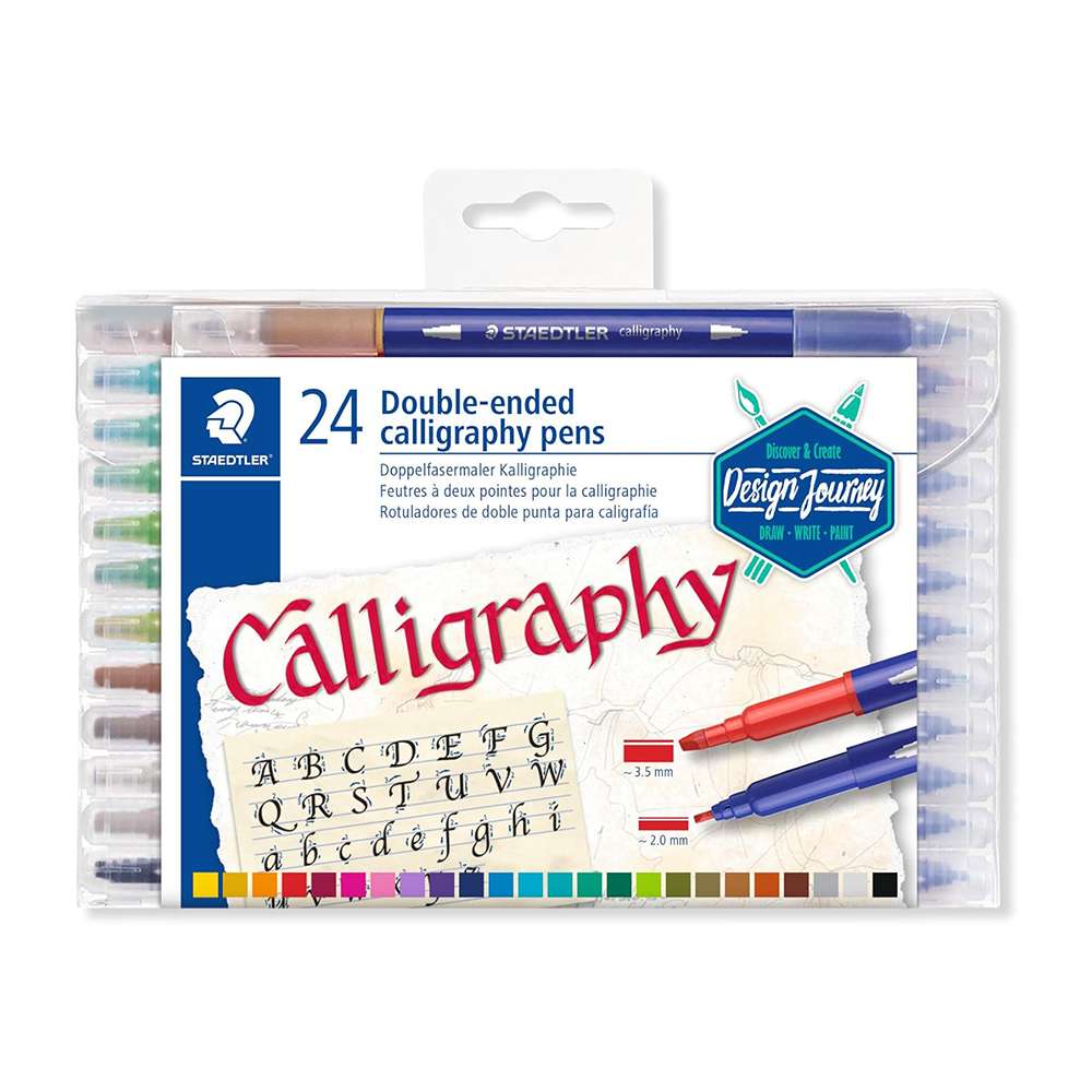 Staedtler Calligraphy Pen Double End MultiColoured Set - Pack of 24
