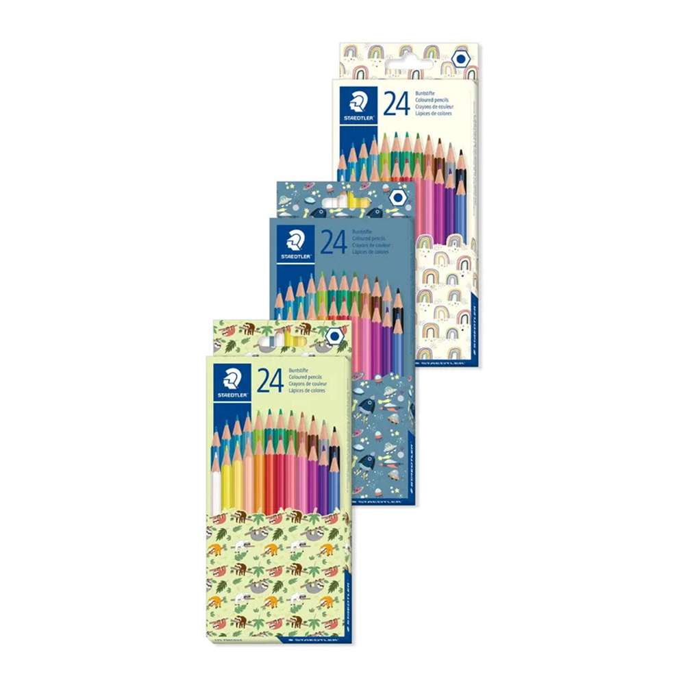 Staedtler Colour Pencils Pattern Mix Colours, Hexagonal Shape - Pack of 24