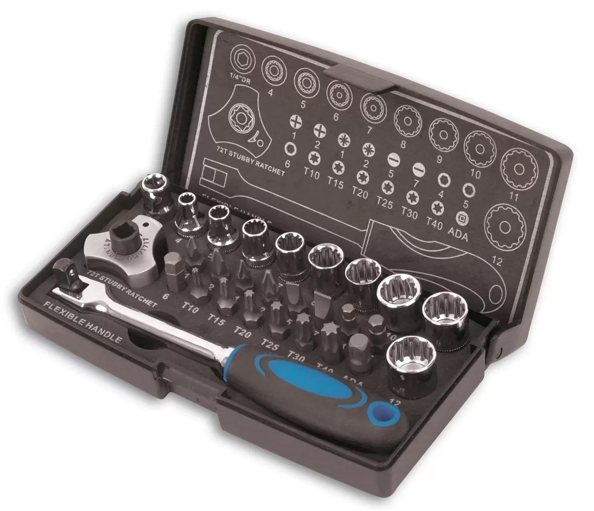 Laser - 3925 - Alldrive Socket & Bit Set 1/4"D 28pc