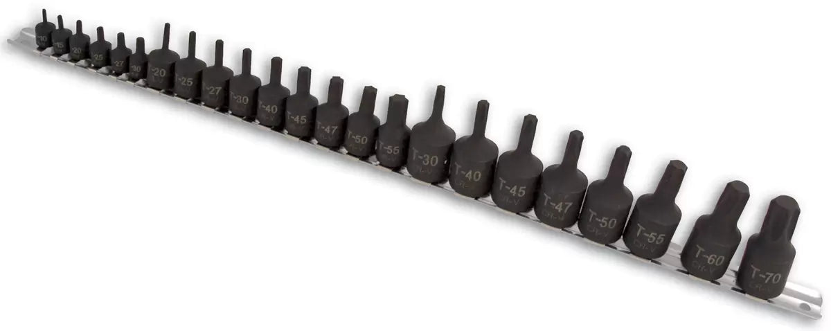 Laser - 3929 - Star Socket Bit Set 1/4"D, 3/8"D, 1/2"D 23pc
