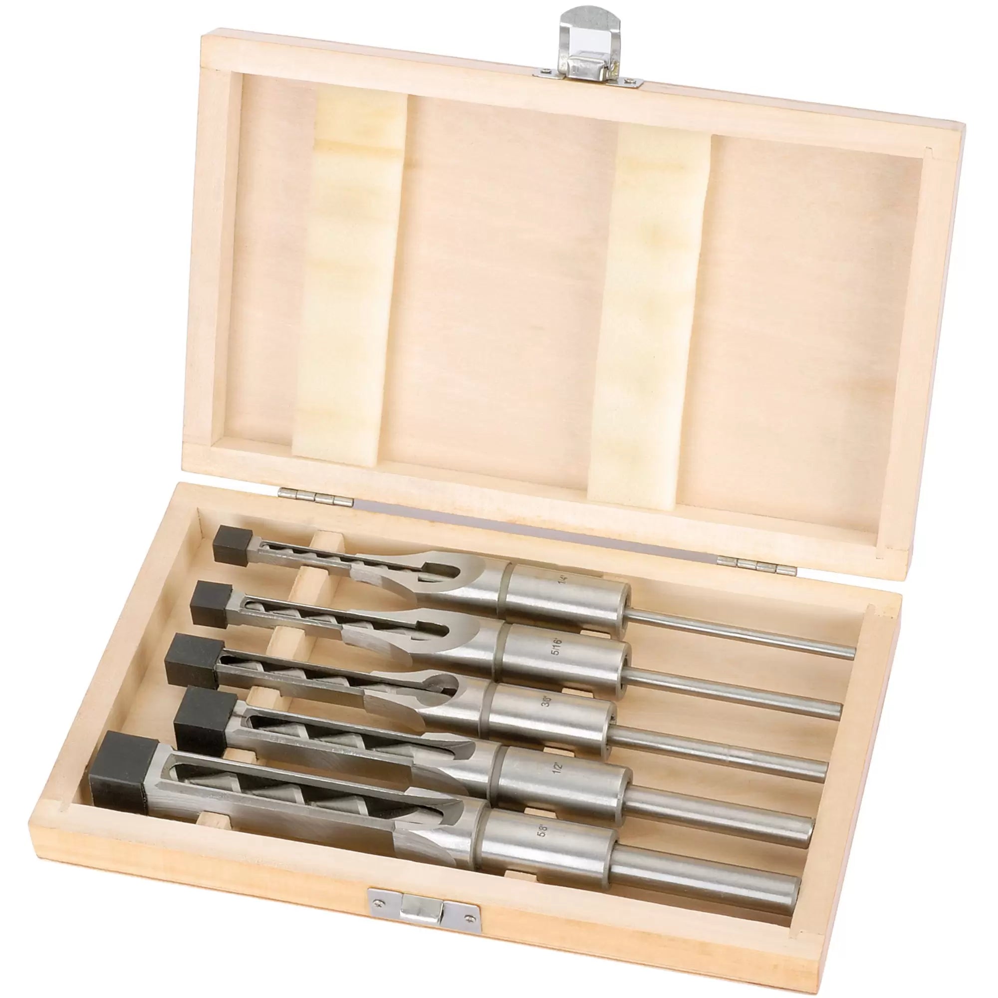 Draper Tools - 40406 - Hollow Square Mortice Chisel and Bit Set (5 Piece)