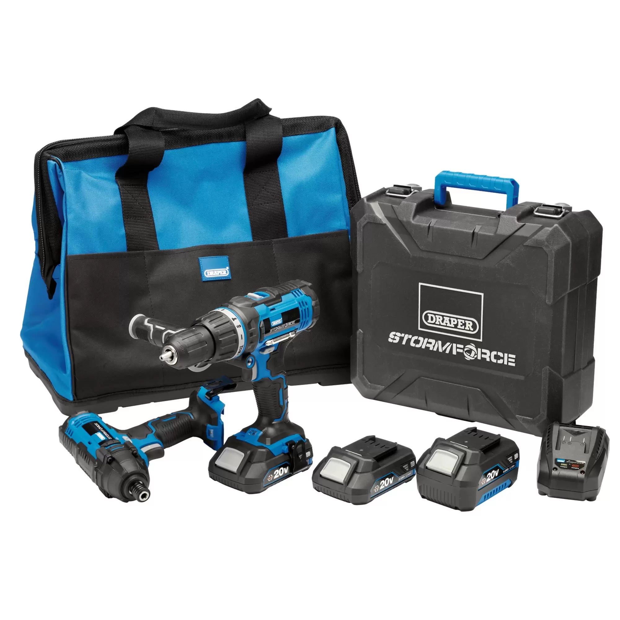 Draper Tools - 40448 - Draper Storm Force® 20V Cordless Impact Kit (7 Piece)