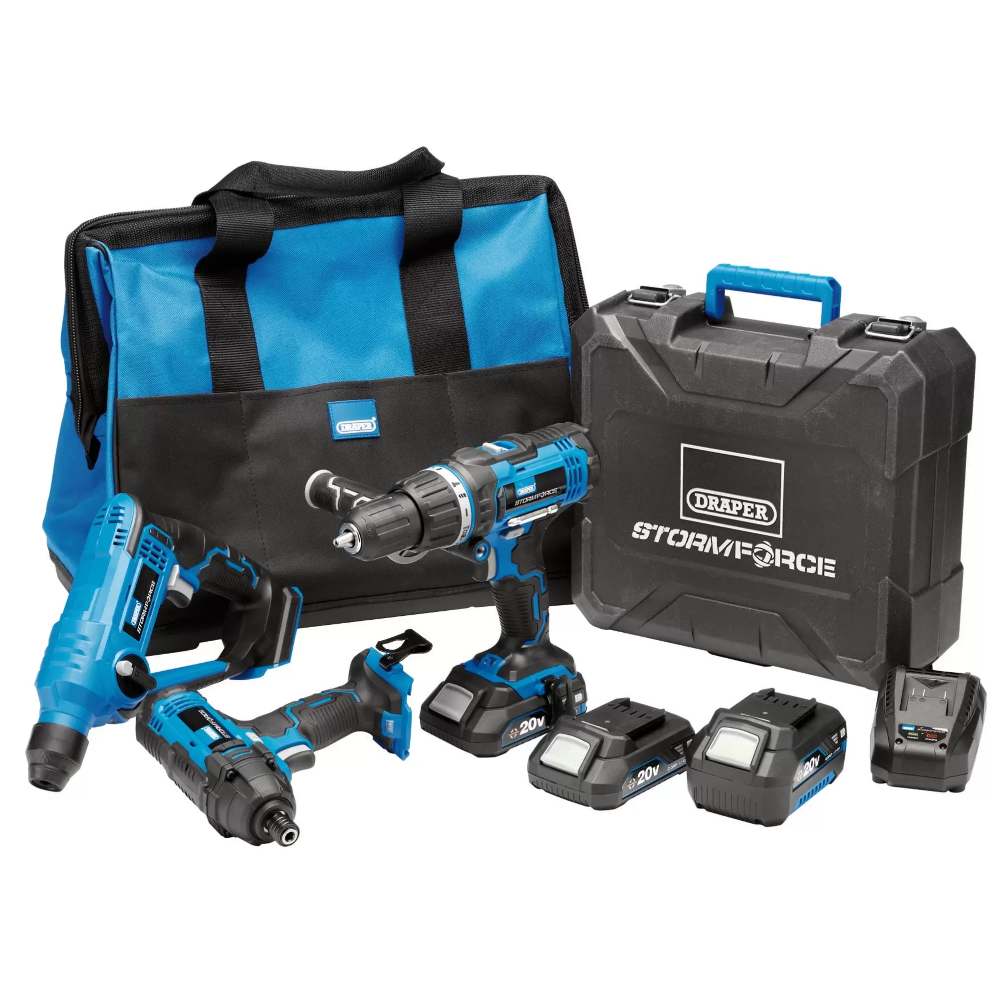 Draper Tools - 40449 - Draper Storm Force® 20V Cordless Fixing Kit (8 Piece)