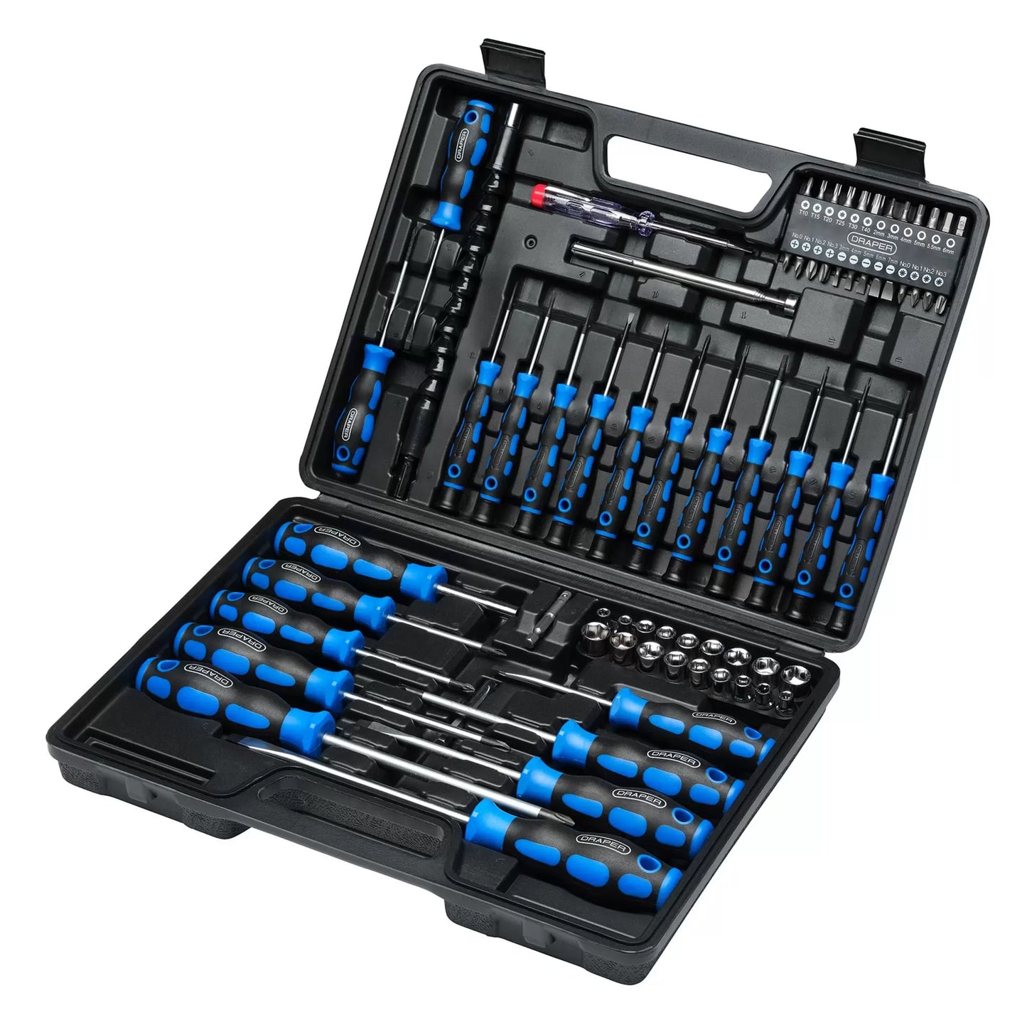 Draper Tools - 40850 - Screwdriver, Socket and Bit Set, Blue (70 Piece)