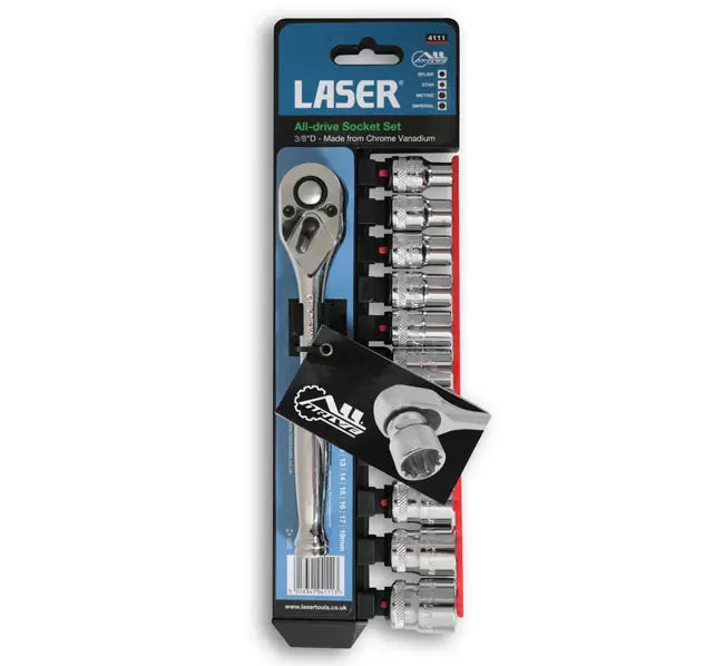 Laser - 4111 - Alldrive® Socket Set 3/8"D 12pc