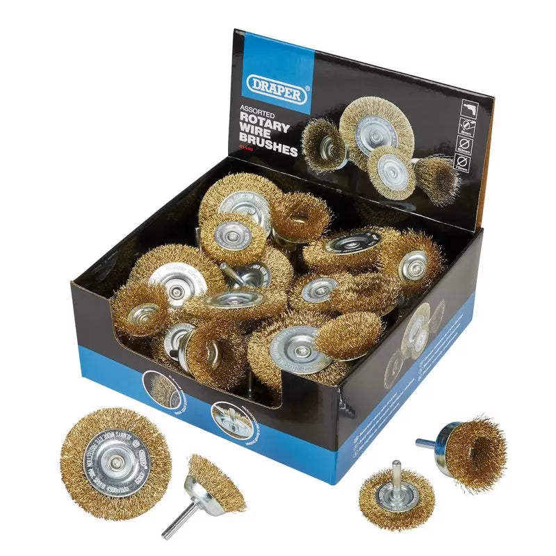 Draper Tools - 41440 - Countertop Display of Cup and Rotary Wire Brushes