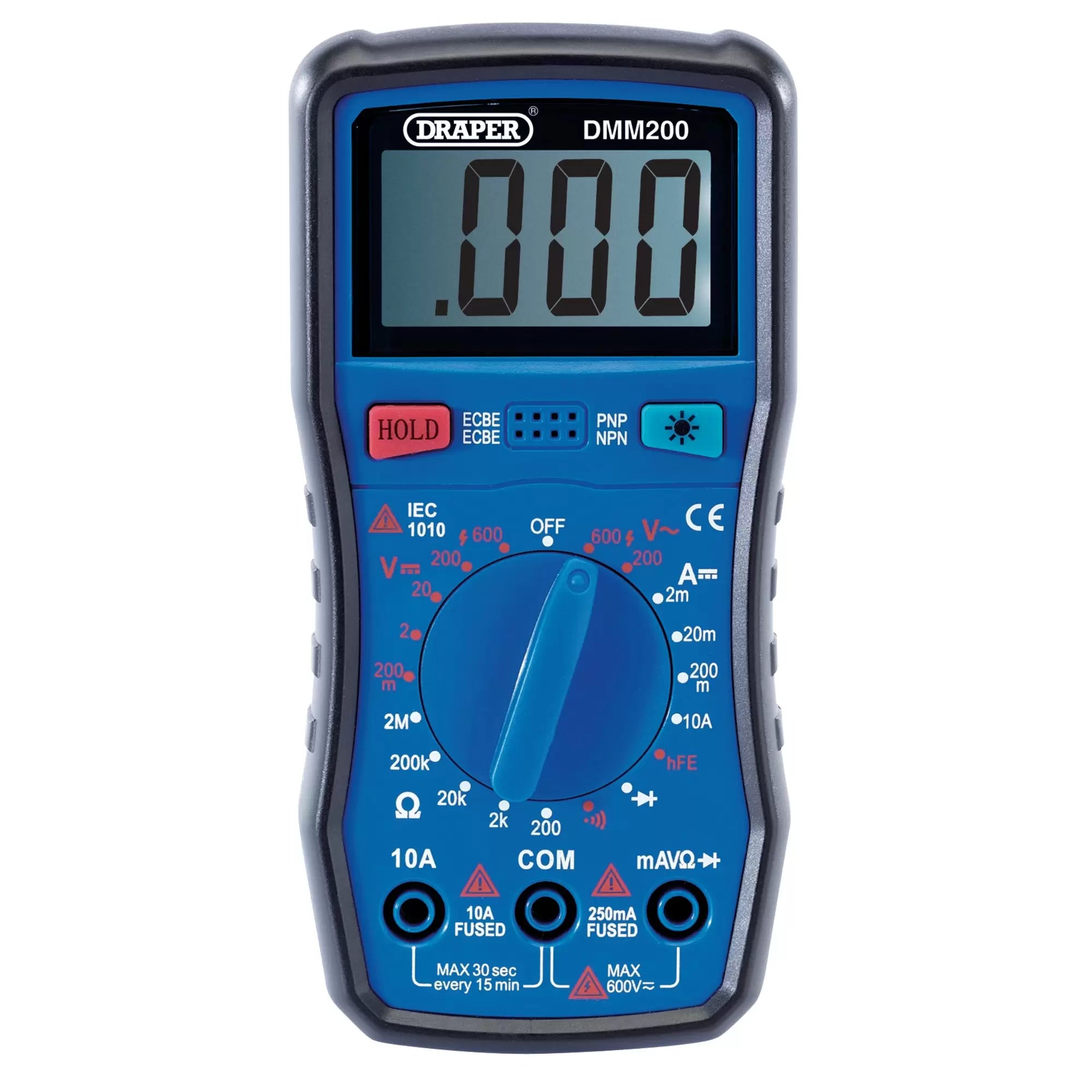 Draper Tools - 41817 - 200 Series Manual Ranging Digital Multimeter, 600V, AC/DC