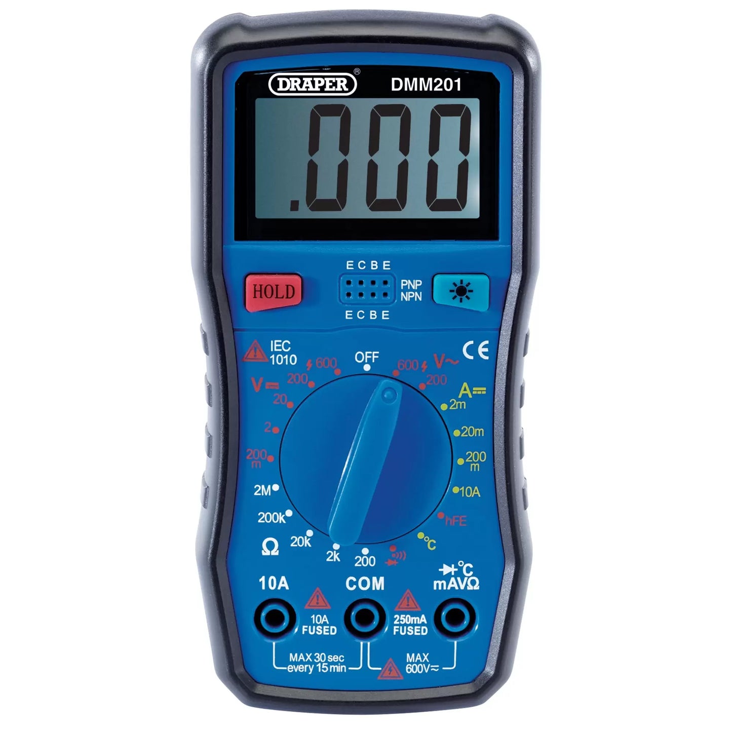 Draper Tools - 41818 - Manual-Ranging Digital Multimeter, 1 x Test Leads, 1 x Temp Probe