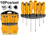 INGCO 10-Piece Professional Screwdriver Set with Storage Rack – HKSD1058