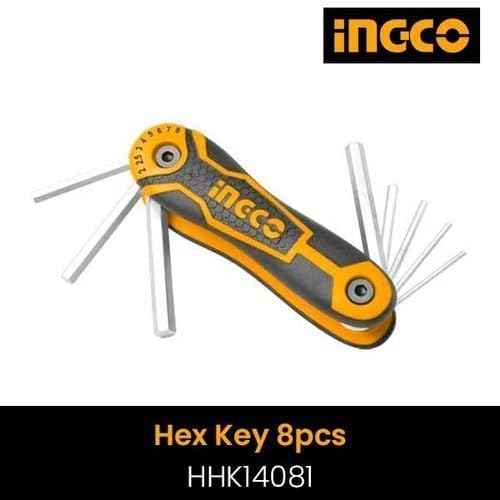 INGCO 8-in-1 Folding Portable Hex Key / Allen Key Set – HHK14081