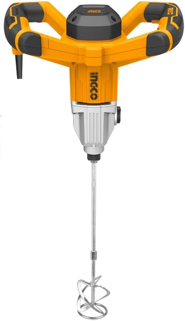 INGCO 1600W Heavy-Duty Electric Paint &amp; Mortar Mixer – Industrial Mixing Tool – PMM16001