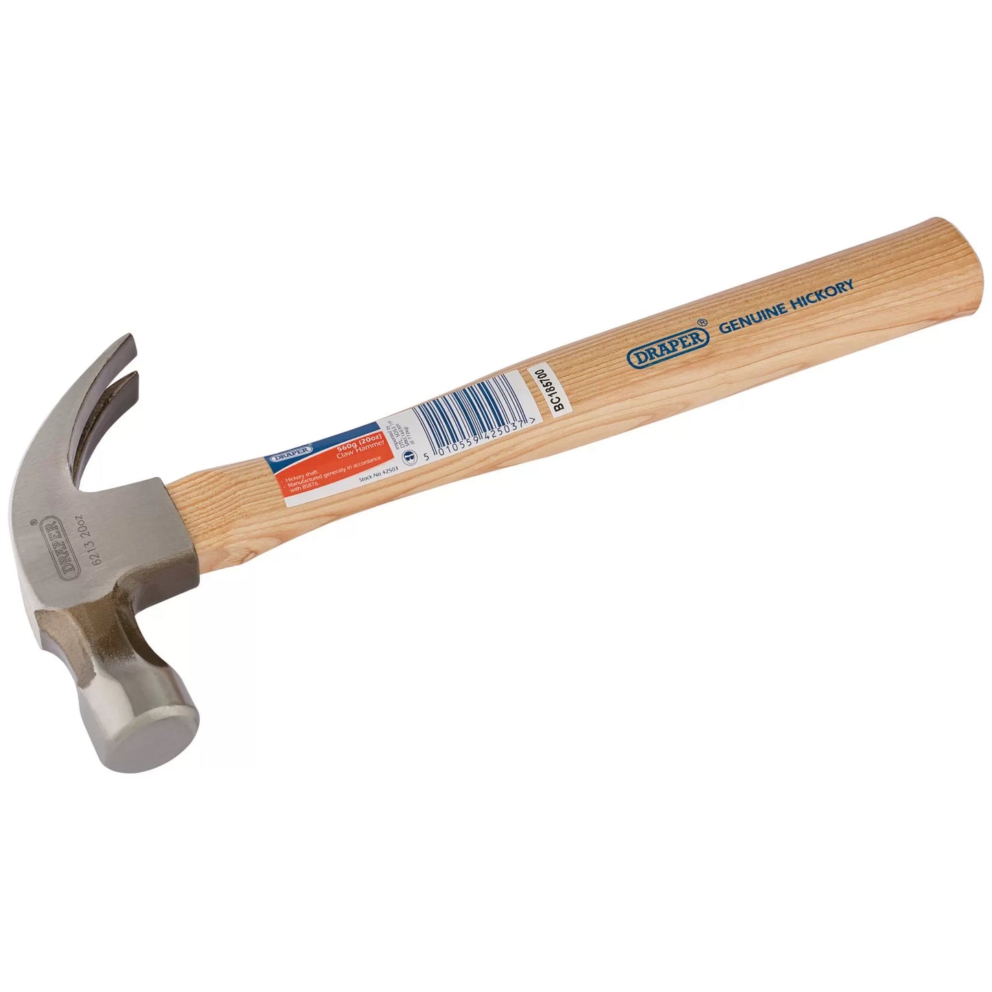 Draper Tools - 42503 - Hickory Shaft Claw Hammer, 560g/20oz