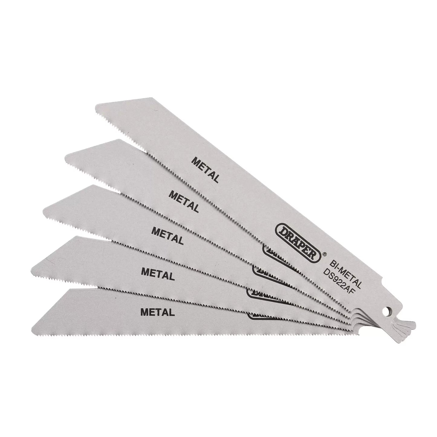 Draper Bi-metal Reciprocating Saw Blades for Metal Cutting 150mm 24tpi Pack of 5