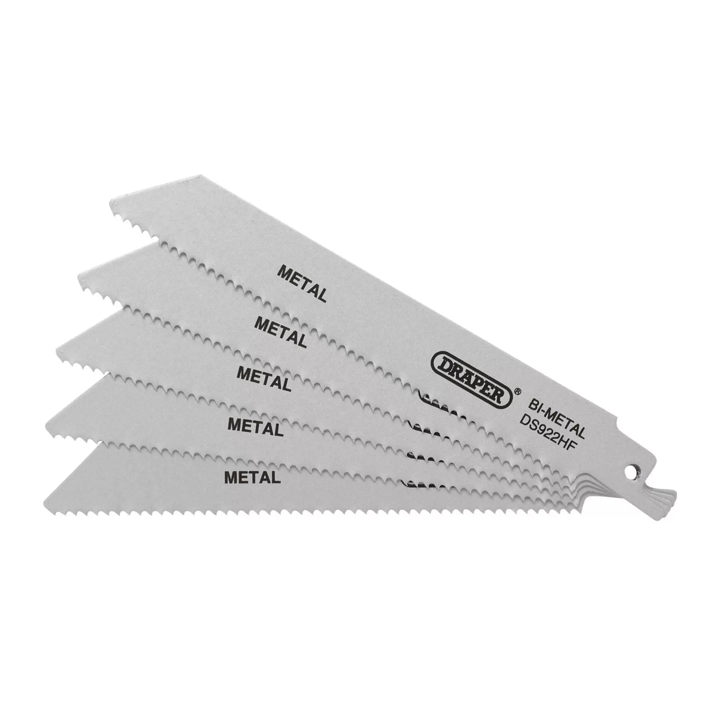 Draper Bi-metal Reciprocating Saw Blades for Metal 150mm 10tpi Pack of 5