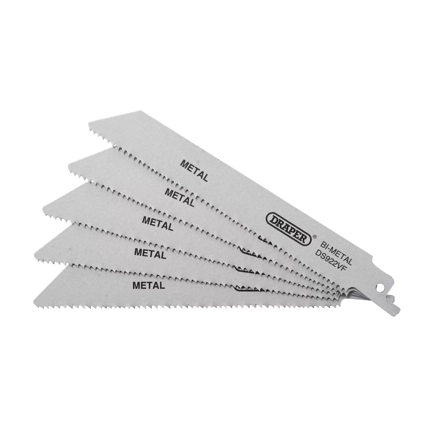 Draper Bi-metal Reciprocating Saw Blades for Metal 150mm 10-14tpi Pack of 5