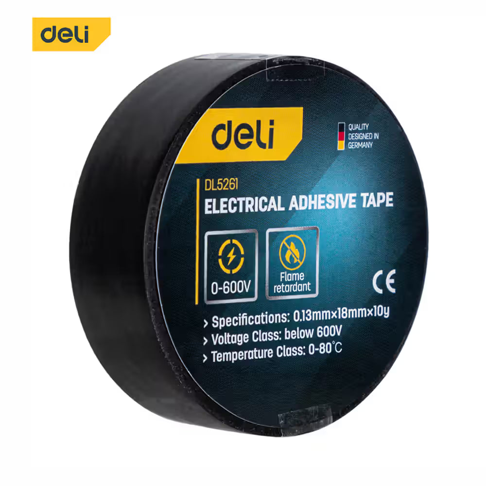 Deli Electrical Insulating Tape, 18mm x 10yds, Used for Safe Wire Insulation