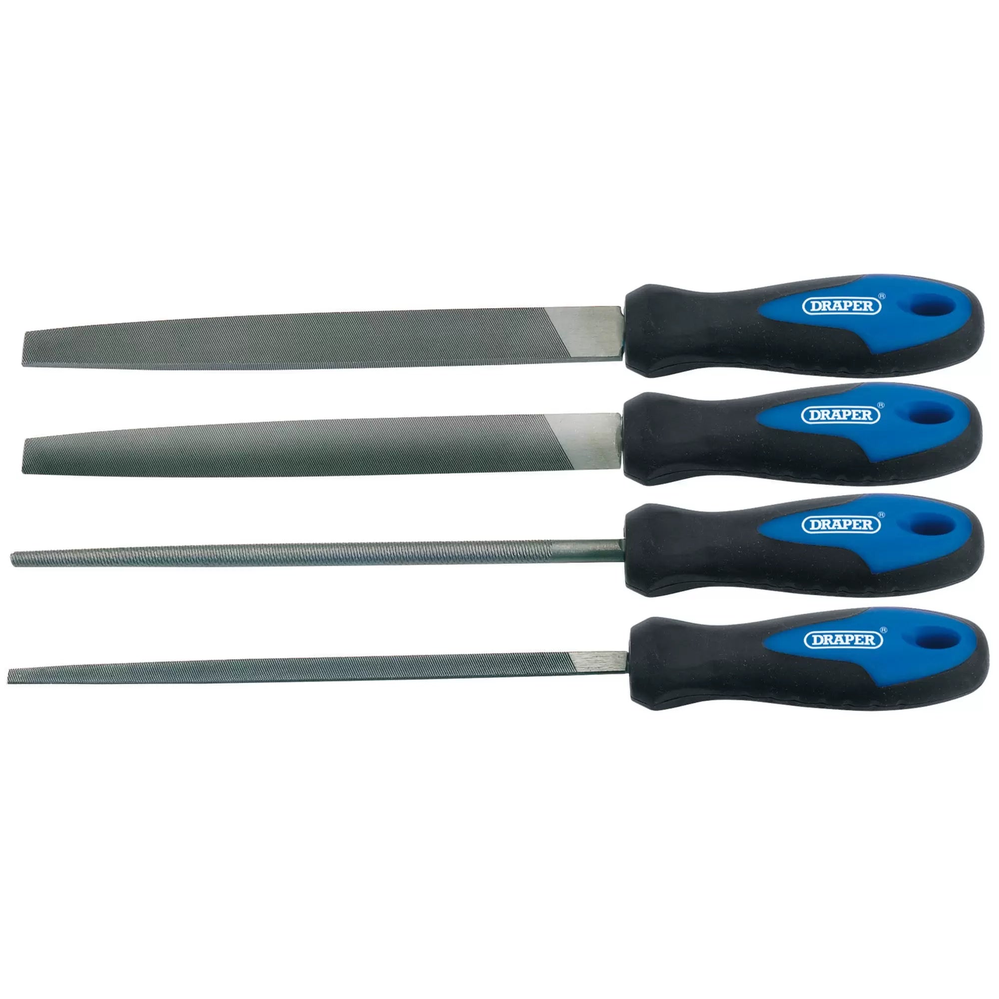 Draper Tools - 44962 - Soft Grip Engineers File Set, 200mm (4 Piece)