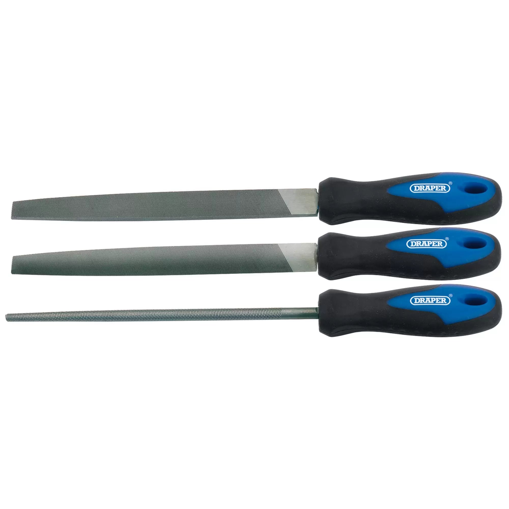 Draper Tools - 44963 - Soft Grip Engineers File Set, 200mm (3 Piece)